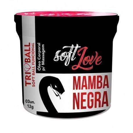 Soft ball triball Mamba Negra - Super Excitante c/ 3 unidades - Soft Love
