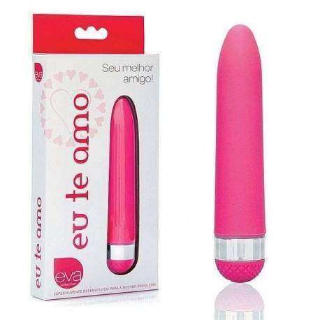 Vibrador Soft Touch Eu te amo, 14cm na cor rosa, multivelocidades