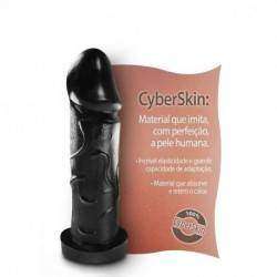 Capa para pênis supermacia em CyberSkin Dark 20 x 6 cm