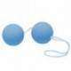 Ben-Wa Bolas para Pompoar em Soft Touch Azul. cordão em Nylon. 4cm
