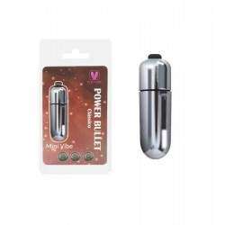 Mini Vibrador 10 vibrações Power Bullet Cápsula - Cromo Metalizado