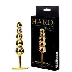 Plug Anal Ball Stick em Metal Dourado 15 cm com haste - HARD
