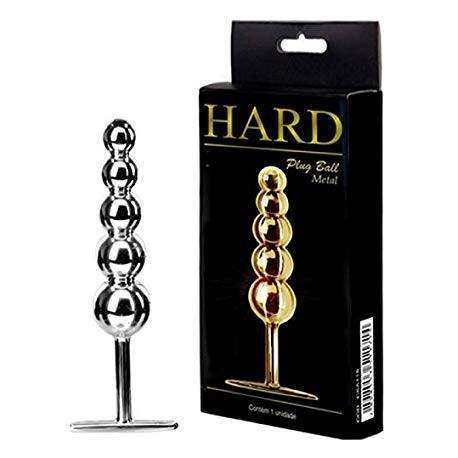 Plug Anal Ball Stick em Metal Cromado 15 cm com haste - HARD