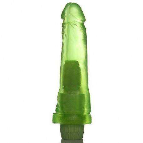 Pênis Jelly aromatizado Hortelã - 18,5 x 4,5 cm verde translúcida - com vibrador multivelocidade