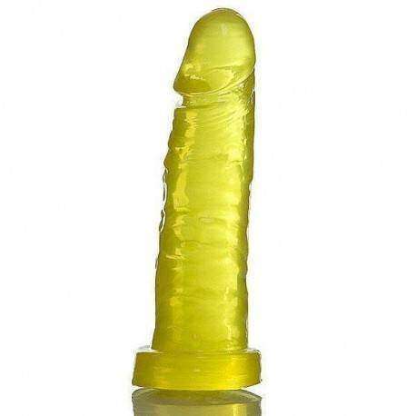 Pênis Jelly aromatizado Abacaxi - 14,5 x 4 cm amarela translúcida.