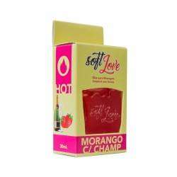 Gel beijável função Hot 30ml - Soft Love - Morango c/ Champagne