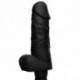 Pênis macio e flexível Chefão com vibro 20,5 x 5 cm na cor preto