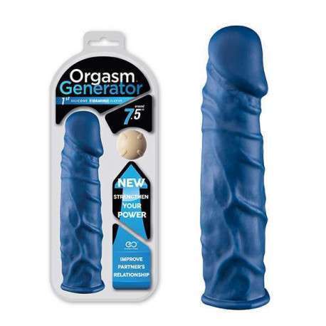 Orgasm Generator - Capa Peniana Azul com Vibrador 19cm