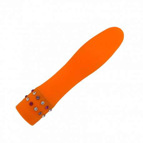 Vibrador Multi-Uso Laranja - Estimulador Vaginal e Anal - Toque Aveludado com 12 cm