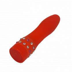 Vibrador Multi-Uso Vermelho - Estimulador Vaginal e Anal - Toque Aveludado com 12 cm