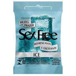 Preservativo ICE Função Muito Refrescante Lubrificado - SEX FREE c/ 3 Un