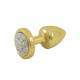 Plug Anal Dourado em ABS com Pedra Cravejada em Strass Cromada - HARD Plug LESS