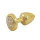 Plug Anal Dourado em ABS com Pedra Cravejada em Strass Dourada - HARD Plug LESS