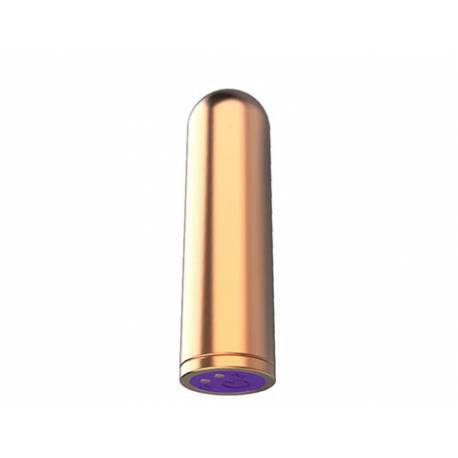 Power Bullet Cápsula com 10 Níveis de Vibração Recarregável - Dourado