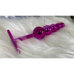 Plug Anal em Metal Rosa Ball Stick 15cm com haste - HARD