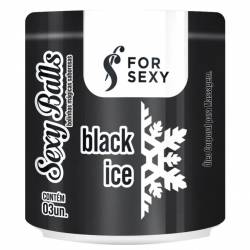 Sexy Balls - Bolinha Mágica Beijável Black Ice Excitante e Lubrificante c/ 3 unidades - For Sexy