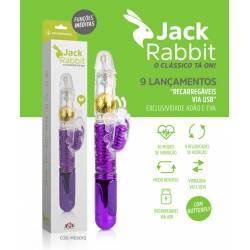 Vibrador Rotativo Borboleta Vai e Vem Clássico Jack Rabbit RECARREGÁVEL 36 modos de Vibração
