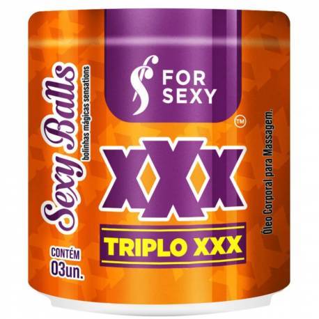 Sexy Balls - Bolinha Mágica Triplo X - Vibrante Esquenta e Esfria c/ 3 unidades - For Sexy