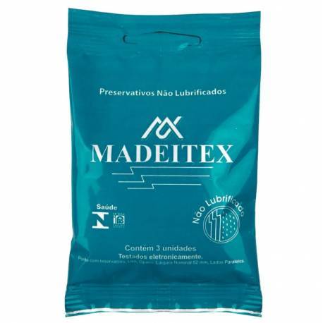 Preservativo MADEITEX não Lubrificado sem Aroma 3 unidades