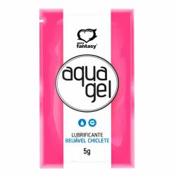 Gel Lubrificante Beijável Sabor Chiclete AquaGel - Sachê 5 g