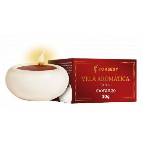 Vela Aromática para Massagem - Comestível - Morango 20g - For Sexy