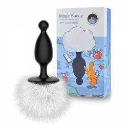 Plug Anal Pompom Magic Bunny - Magic Motion controlado via APP 10 modos de vibração À prova d'água 