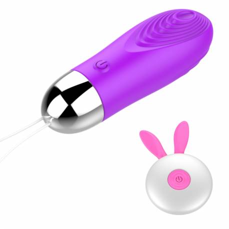 Bullet Mini 12 vibrações Recarregável em Silicone Macio Lilás Controle Remoto - Vibration Egg