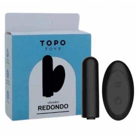 Simply II Bullet Redondo com Controle Remoto 10 modos de vibração Recarregável Preto - Topo Toys