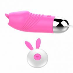 Bullet Mini Silicone Macio Rosa 12 vibrações Recarregável Controle Remoto - Vibration Egg