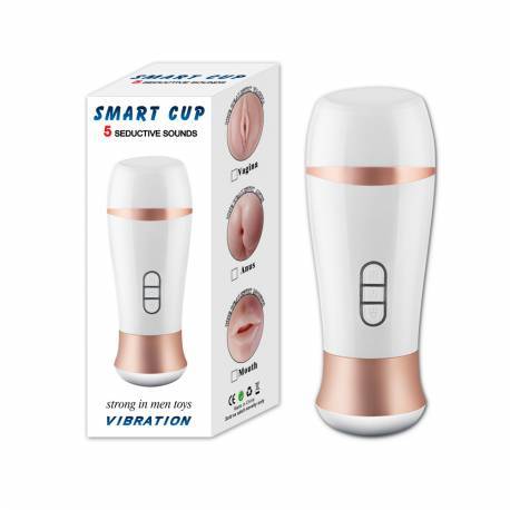Smart Cup - Masturbador Vagina Com Voz e Fone de Ouvido Recarregável 10 modos de vibração