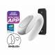 Satisfyer Double Love Vibrador para Casal Texturizado controlado por App via Bluetooth e Controle Remoto - Branco