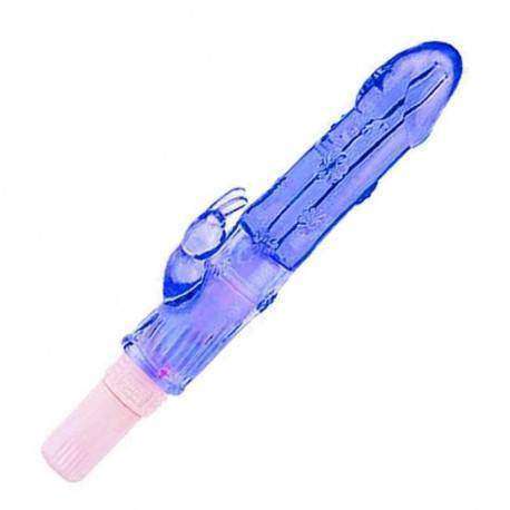 Vibrador em Jelly com estimulador de clitóris Azul