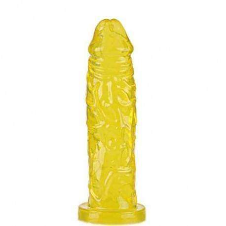 Pênis em Jelly Super Macio e Flexível Amarelo 14,5 x 3,5 CM