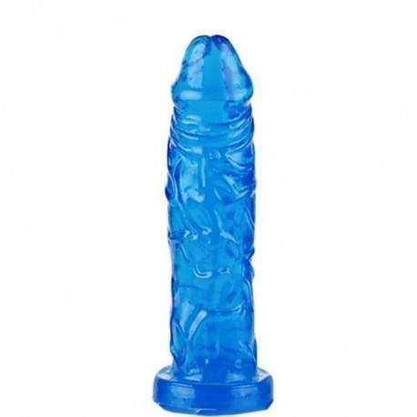 Pênis em Jelly Super Macio e Flexível Azul 14,5 x 3,5 CM