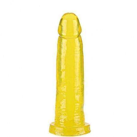Pênis em Jelly Super Macio e Flexível Amarelo 13,5 x 3,3 cm