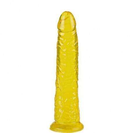 Pênis em Jelly Super Macio e Flexível Amarelo 18 x 3,5 CM