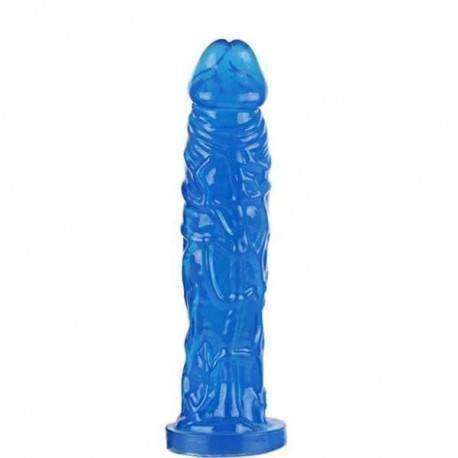 Pênis em Jelly Super Macio e Flexível Azul 18,5 x 4 CM