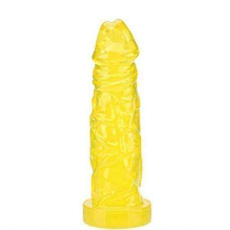 Pênis em Jelly Super Macio e Flexível Amarelo 18,5 x 4 CM