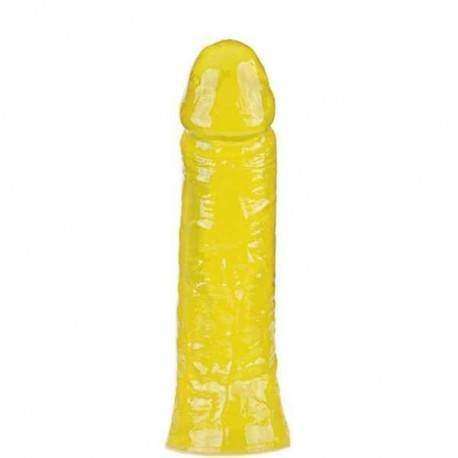 Pênis em Jelly Super Macio e Flexível Amarelo 19,5 x 4 CM
