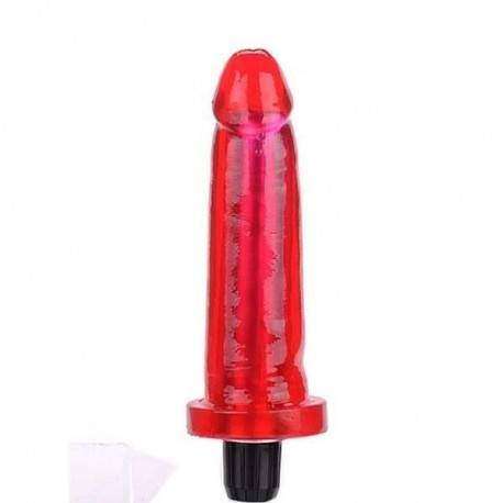 Pênis em Jelly com Vibrador Vermelho 15 x 3,5 CM