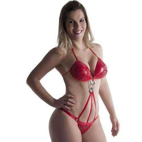 Body modelo Sexy Sex Vinil - Vermelho