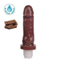 Pênis macio e flexível com Vibrador 17 X 4 cm com Aroma de Chocolate