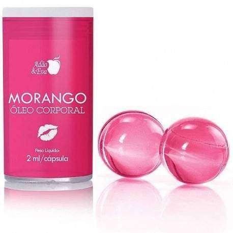 Bolinhas Beijáveis com 2 unidades - Morango (óleo corporal)