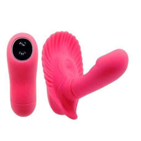 Vibrador em silicone com mini pênis - Pink 30 variações de velocidade Pretty Love