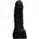Pênis Realista flexível com massageador 14,5 x 3,5cm na cor preto